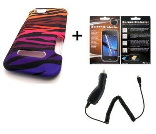 COMBO CHARGER LCD Motorola Defy XT XT555c RAINBOW ZEBRA +CAR CHARGER + LCD Screen Protector Matte Design Case Skin Cover Mobile Phone Accessory: Cell Phones & Accessories