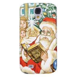 Santa Claus Reading the Bible on Christmas Eve Galaxy S4 Case