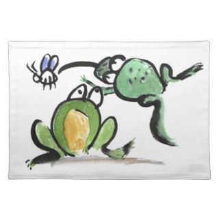 Scuse Me Coming Through says one frog to another Place Mat