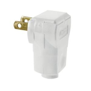 Leviton 15 Amp White Non Polarized Angle Plug R52 101AN 00W