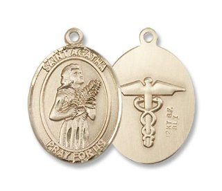 14kt Gold St. Agatha / Nurse Medal: Jewelry