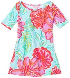 Lilly Pulitzer Girls 2 6X Little Cassie Knit Dress, Shorely Blue Bellina, X Small: Playwear Dresses: Clothing