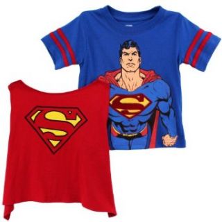DC Comics Superman "Man of Steel" Blue Toddler T Shirt with Cape Set (2T): Fashion T Shirts: Clothing