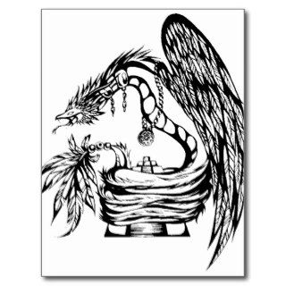 Quetzal Tribal Tattoo Design Postcard