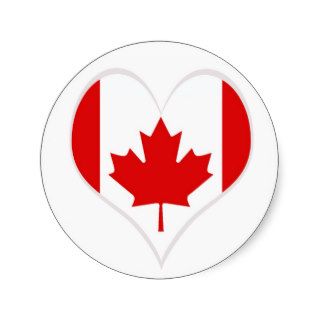 Canada Canadian Maple leaf flag Round Stickers