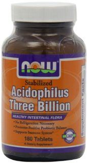 Now Foods Stable Acidophilus 3 Billion, Tablets, 180 Count: Health & Personal Care