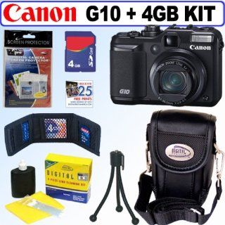 Canon Powershot G10 14.7MP Digital Camera + 4GB Accessory Kit : Point And Shoot Digital Camera Bundles : Camera & Photo