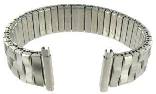16 21mm Straight End Speidel Twist o flex Silver Tone Wavy Link Stainless Steel Watch Band 567/02: Watches