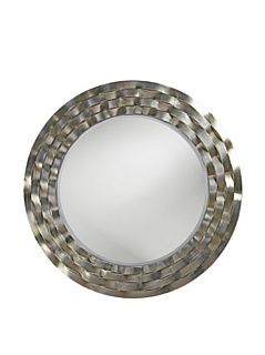 Howard Elliott Collection 2140 Cartier Round Mirror, 46 Inch, Silver Leaf   Wall Mounted Mirrors