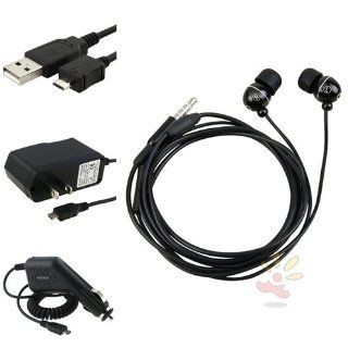 Everydaysource Compatible with LG Vx8560 Chocolate 3 Black Hands FREE Stereo Headset + Micro USB Data Cable + Travel and Home Charger + Micro USB Car Charger: Cell Phones & Accessories