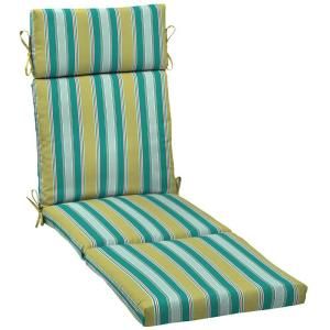Hampton Bay Riviera Stripe Outdoor Chaise Lounge Cushion AD16853B 9D1