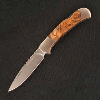 Browning Knives 589 Large Lockback Pocket Knife with Burl Wood Handles: Sports & Outdoors