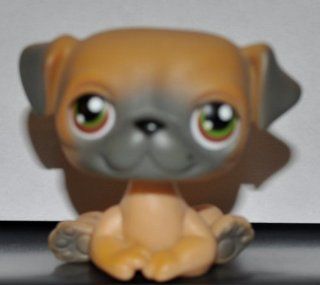 Pug #2 (Dog, Tan, Dark Grey Accents) Littlest Pet Shop 2004 (Retired) Collector Toy   LPS Collectible Replacement Single Figure Loose (OOP Out of Package): Everything Else
