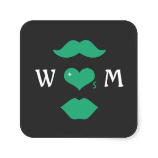 Mr Loves Mrs Monogram Sticker