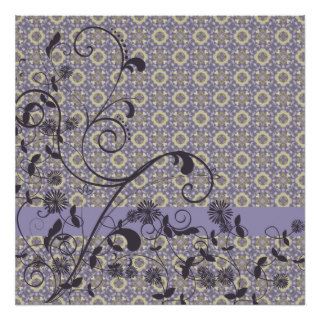 Shades of Lavender Floral Swirls Posters