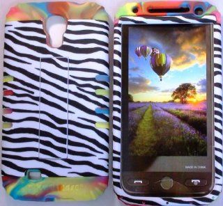 Cellphone Trendz (TM) Hybrid High Impact Bumper Case Black and White Zebra / Rainbow Silicone for Samsung Galaxy S4 IV i9500: Cell Phones & Accessories