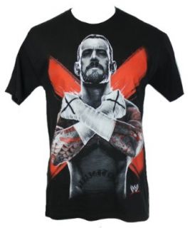WWE Mens T Shirt   CM Punk Giant Arms Crossed Image (Medium) Black: Novelty T Shirts: Clothing