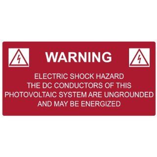 HellermannTyton 596 00258 Pre Printed Solar Label, 4.12" X 2.0", WARNING: DC CONDUCTORS MAY BE, Red, 25' Reel: Electrical Tape: Industrial & Scientific