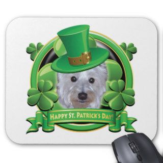 Happy St Patricks Day Westie Mousepads