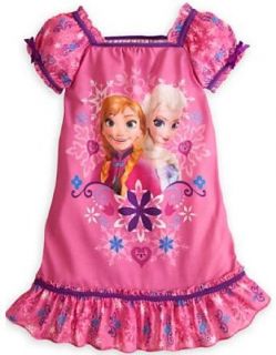 Disney Frozen Anna Elsa Nightshirt Nightgown Pajamas PJ Girls size 5/6 Clothing