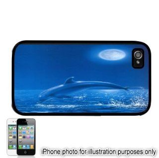 Dolphin Moon Photo Apple iPhone 4 4S Case Cover Black: Everything Else