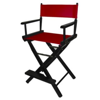 Directors Chair: Counter Height Directors Chair   Black Frame, Red Canvas