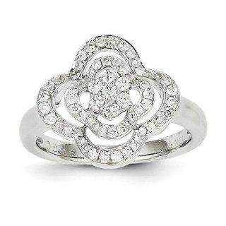 14K White Gold Diamond Ring. Carat Wt  0.47ct. Metal Wt  3.79g: Jewelry