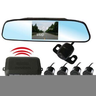 AUBIG PZ604 W 3.5 inch TFT LCD Parking Sensor System Reverse Rear View Radar Alert Alarm Viewing System with 4 Sensors: Automotive