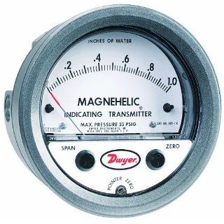 Dwyer Magnehelic Series 605 Differential Pressure Indicating Transmitter, 0 250 Pa Range: Mechanical Component Equipment Cases: Industrial & Scientific