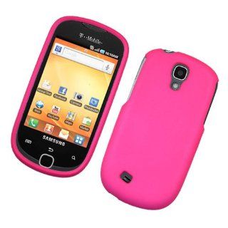 For T Mobil Samsung Gravity Smart T589 Accessory   Rubber Hot Pink Hard Protective Hard Case Cover Cell Phones & Accessories