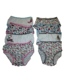 Handcraft Girls Monster High 8 Pack Panties Multi (6, Briefs): Hipster Panties: Clothing