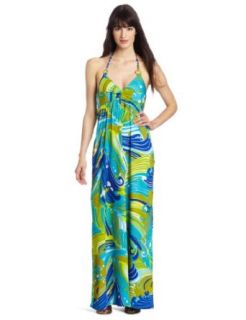 Trina Turk Women's Bali Waves Long Dress, Teal, X Small at  Womens Clothing store: Fashion Swimwear Cover Ups
