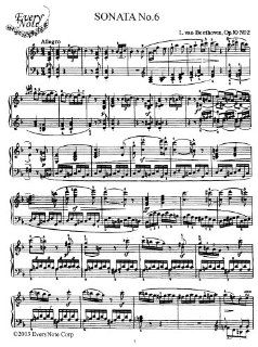 Sonata No. 6 Op. 10, No. 2: Instantly download and print sheet music: Beethoven: Books