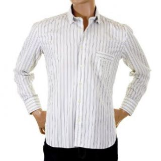 Paul Smith blue and white striped shirt. PS6451 LARGE at  Mens Clothing store: Button Down Shirts