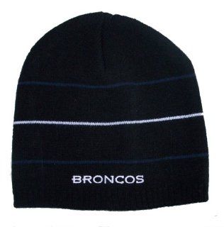 Denver Broncos Cuffless Black Knit Beanie Hat Cap NFL Authentic & NEW : Sports Fan Beanies : Sports & Outdoors