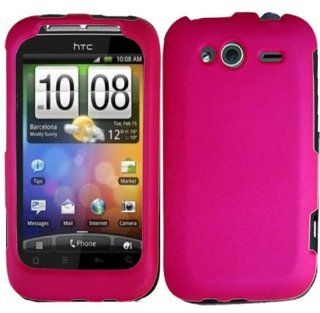 Tmobile HTC Wildfire S Accessory (NOT for HTC Wildfire)   Pretty Pink Rubberized Designer Protective Hard Case Snap On Cover + SportDroid Transparent/Clear Decal: Cell Phones & Accessories