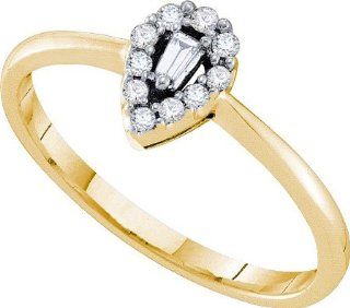 14KT Yellow Gold 0.14 CTW Ladies Diamond Fashion Ring: Vishal Jewelry: Jewelry