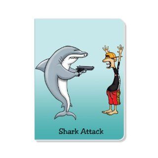 ECOeverywhere Shark Attack Journal, 160 Pages, 7.625 x 5.625 Inches, Multicolored (jr11013) : Hardcover Executive Notebooks : Office Products