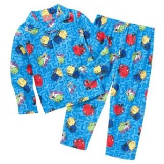 Toddler Boys Chuggington Blue Flannel Pajama Set, Size 4T: Clothing