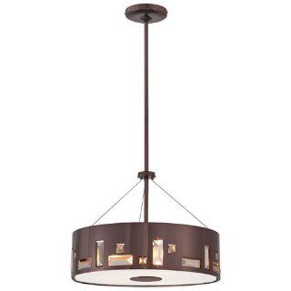 Kovacs P1092 631 4 Light Drum Pendant in Chocolate Chrome from the Bling Bang Collection, Chocolate Chrome   Ceiling Pendant Fixtures  
