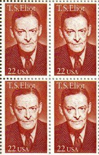 T. S. ELIOT ~ POET #2239 Block of 4 x 22 cents US Postage Stamps 