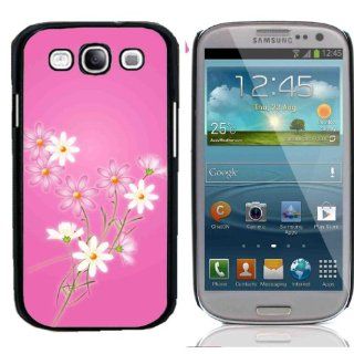 Beautiful Flowers Pattern Hard Plastic and Aluminum Back Case for Samsung Galaxy S3 I9300 With 3 Pieces Screen Protectors Cell Phones & Accessories