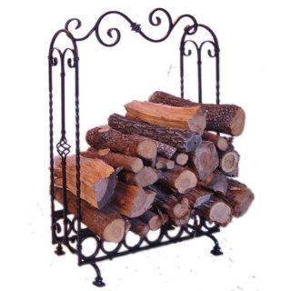 Valentine Large Wrought Iron Indoor Log Holder, Log Rack  