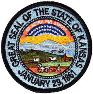 Kansas   3" Round State Seal Patch: Clothing