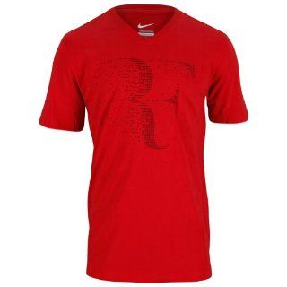 Nike Men's Roger Federer V Neck Tennis T Shirt Red Small: Clothing