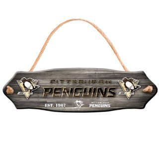 NHL Pittsburgh Penguins Fence Wood Sign : Sports Fan Street Signs : Sports & Outdoors