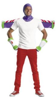Disguise Men's Disney Pixar Toy Story and Beyond Buzz Lightyear Adult Kit, White/Purple/Green/Red, One Size: Clothing