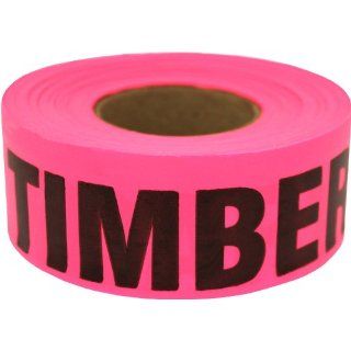 Presco CUARPGBK55 658 150' Length x 1 1/2" Width, PVC Film, Arctic PinkGlo Printed Roll Flagging, Legend "Timber Harvest Boundary" (Pack of 108): Safety Tape: Industrial & Scientific