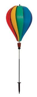 In the Breeze Rainbow Poly 10 Panel Hot Air Balloon Ground Spinner : Wind Sculptures : Patio, Lawn & Garden