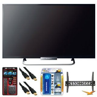 Sony KDL 32W650A 32" LED W650A Series Internet HDTV Wall Mount Bundle   Includes TV, Flat Adjustable Wall Bracket, Home/Office Surge Protector Power Kit, 2 6 ft High Speed 3D Ready 120hz 1080p HDMI Cables, and LCD Screen Cleaning Kit: Electronics